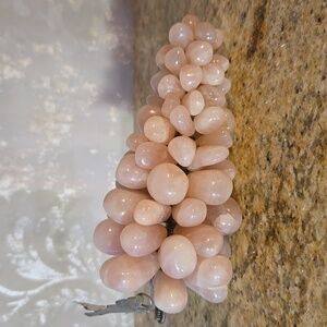 Vintage Pink Quartz Agate Decorative Bunch Of Grapes